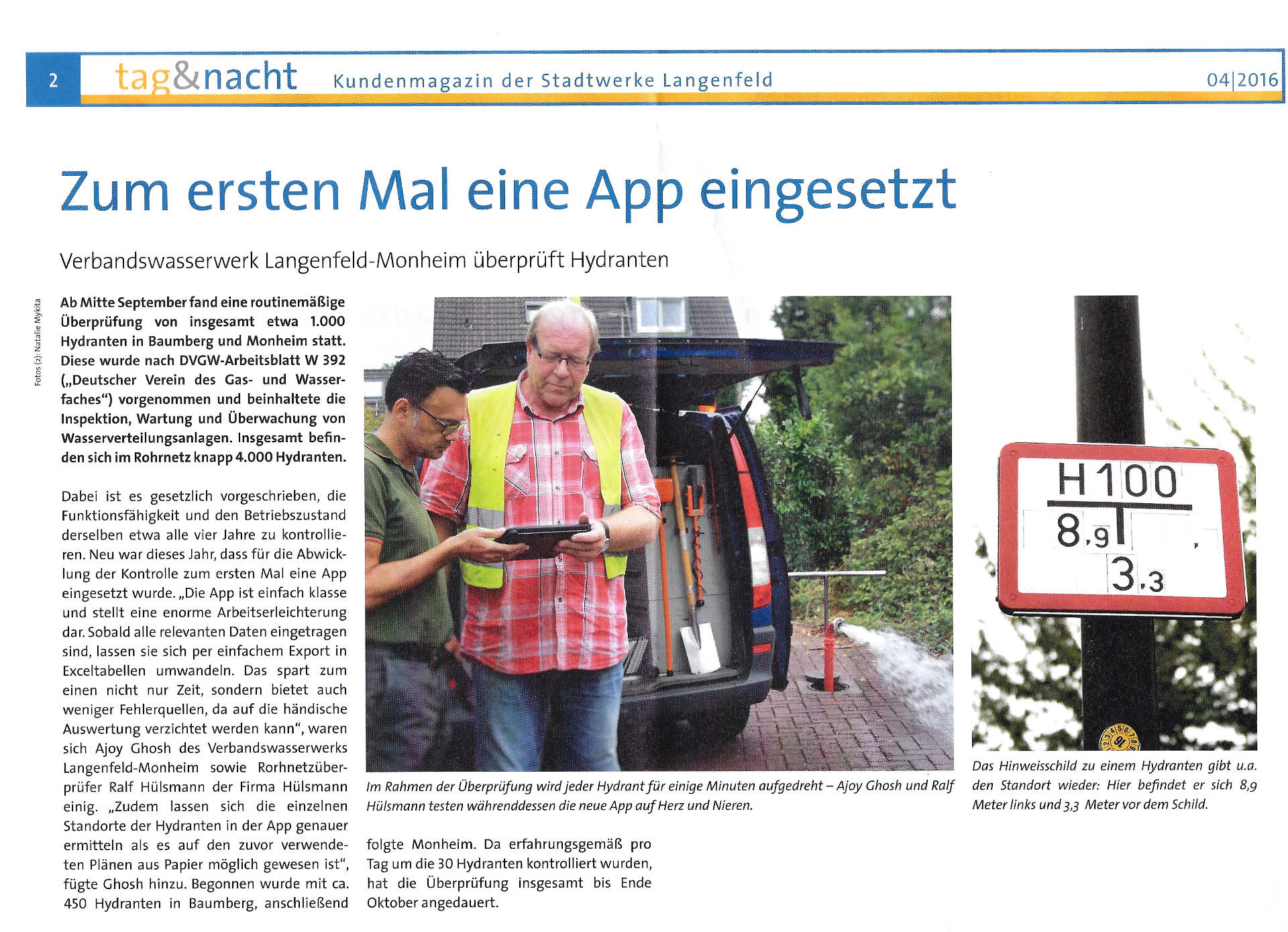 2016-Hydrantenkontrolle_Langenfeld Praxis&shy;bericht Hydranten&shy;kontrolle