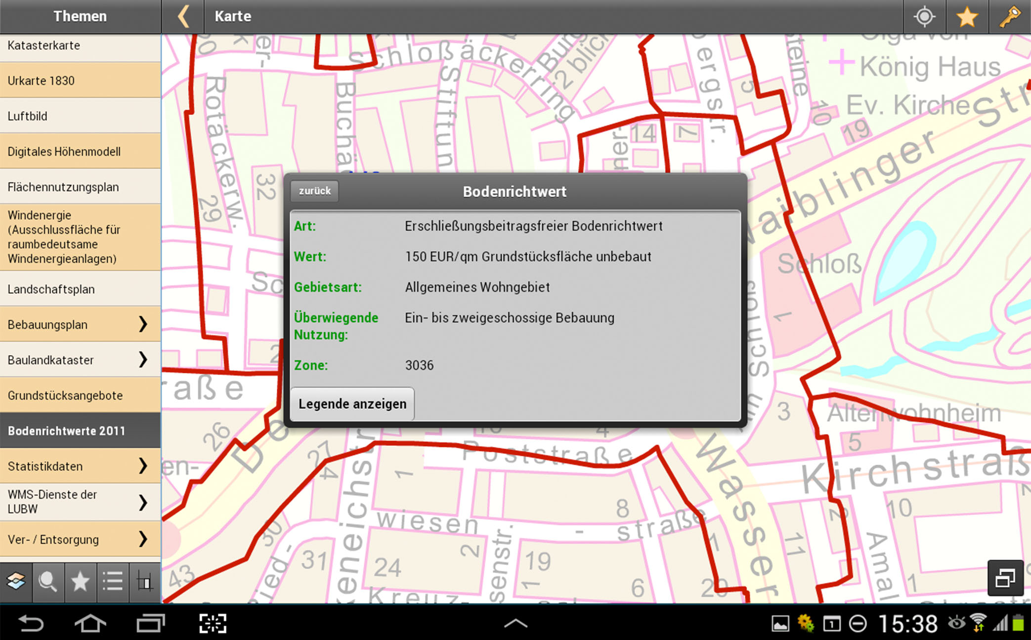Buergerinformation-UI-Bodenrichtwertkarte B&uuml;rgerinformation App