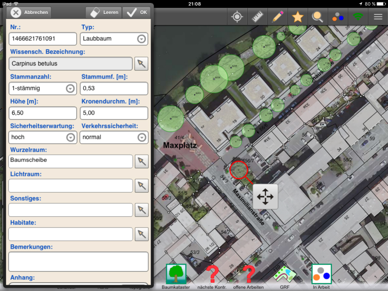 Baumkataster-App-UI Baumkataster App