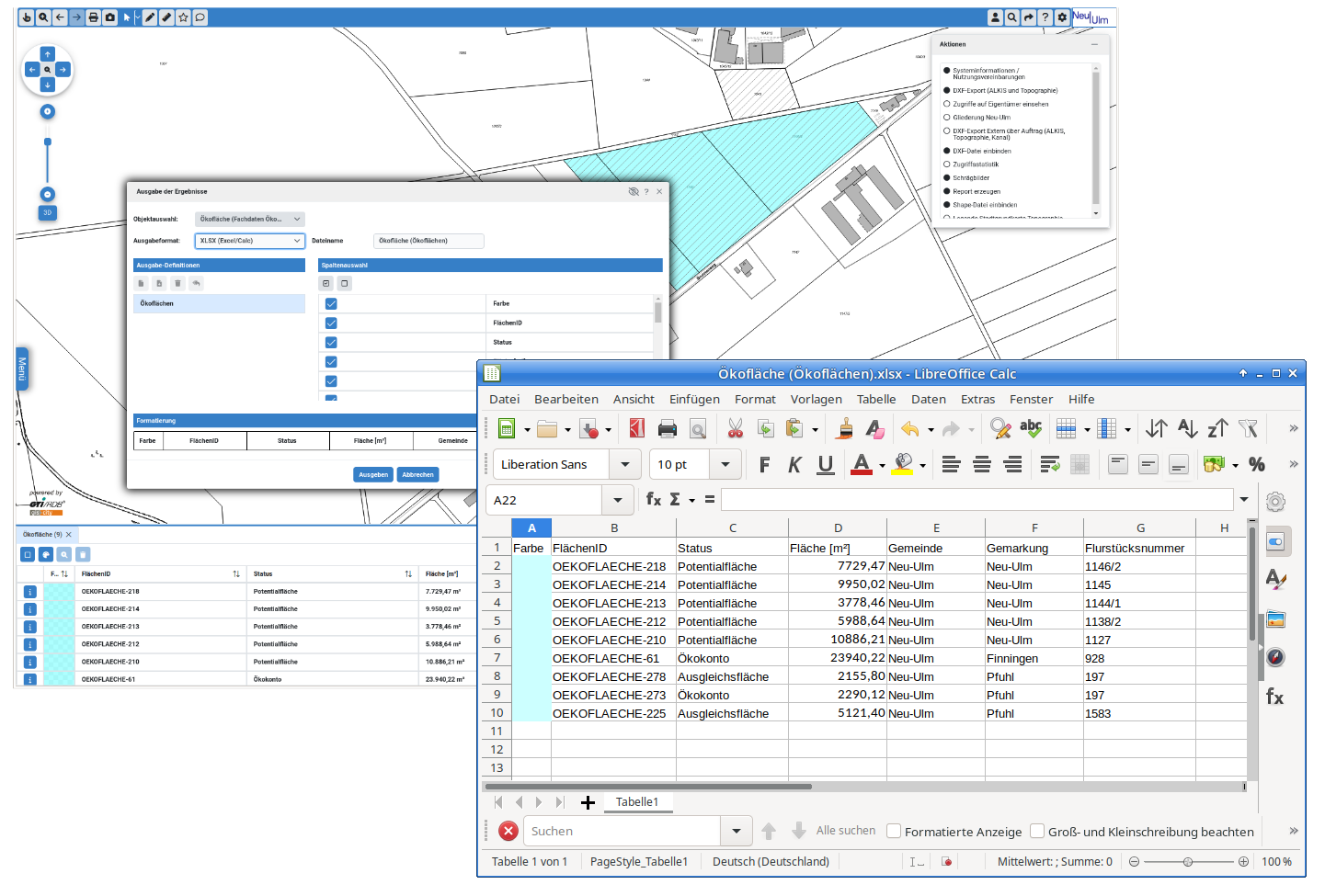 Oekokonto_Export-und-Ergebnis-UI image Oekokonto Export UI