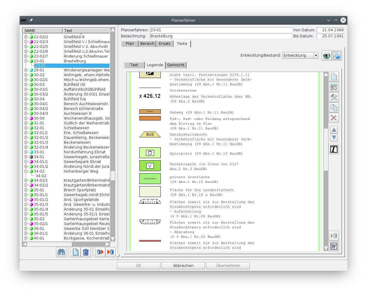 Bearbeitung der Legende