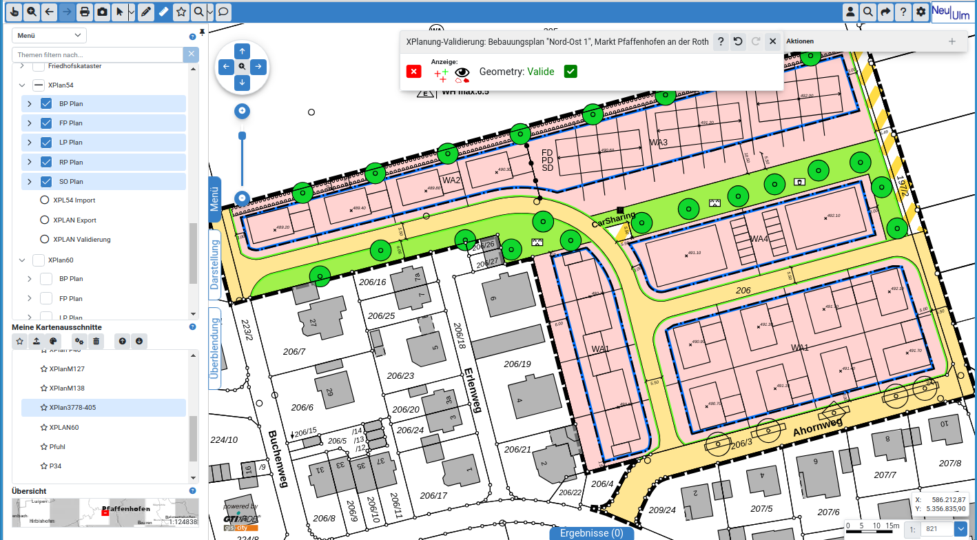 Validierung eines erfassten Planes
