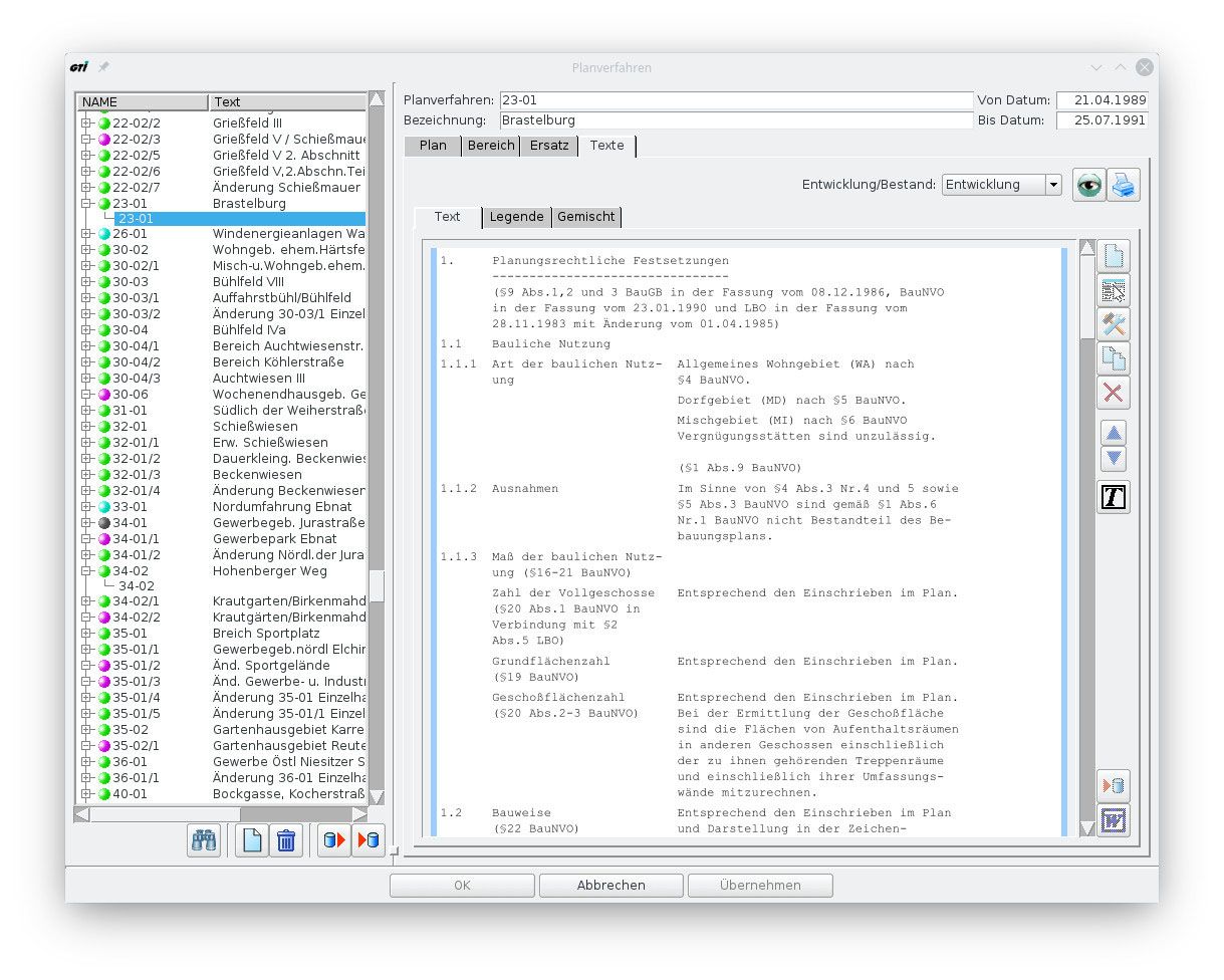 Textteil eines Plans bearbeiten